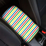 Colorful Striped Pattern Print Car Center Console Cover