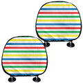 Colorful Striped Pattern Print Car Headrest Covers