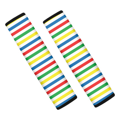 Colorful Striped Pattern Print Car Seat Belt Covers