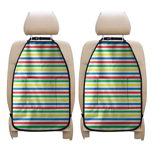 Colorful Striped Pattern Print Car Seat Organizers