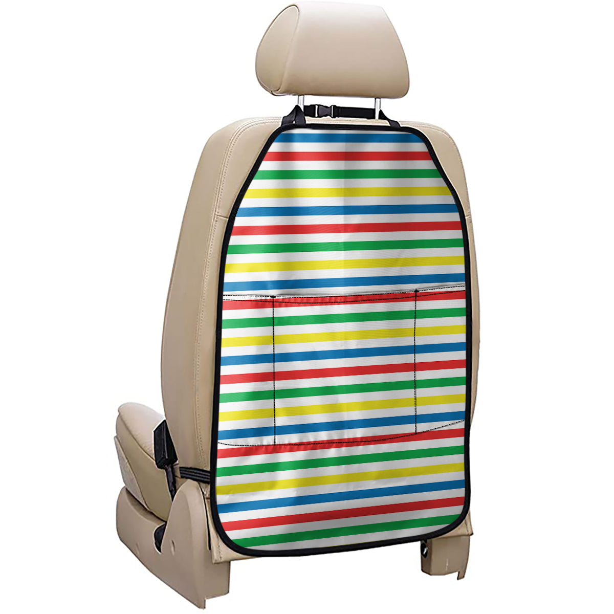 Colorful Striped Pattern Print Car Seat Organizers