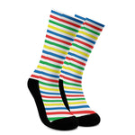 Colorful Striped Pattern Print Crew Socks