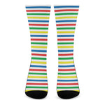 Colorful Striped Pattern Print Crew Socks