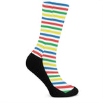 Colorful Striped Pattern Print Crew Socks