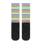 Colorful Striped Pattern Print Crew Socks
