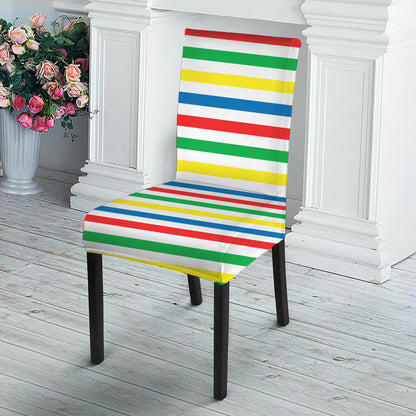 Colorful Striped Pattern Print Dining Chair Slipcover