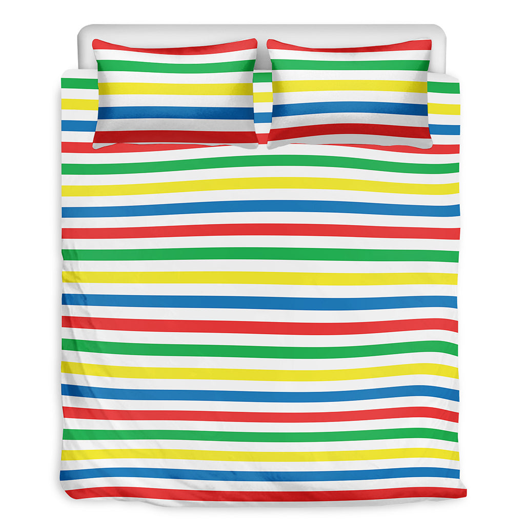 Colorful Striped Pattern Print Duvet Cover Bedding Set