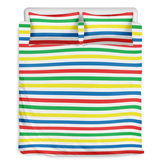 Colorful Striped Pattern Print Duvet Cover Bedding Set