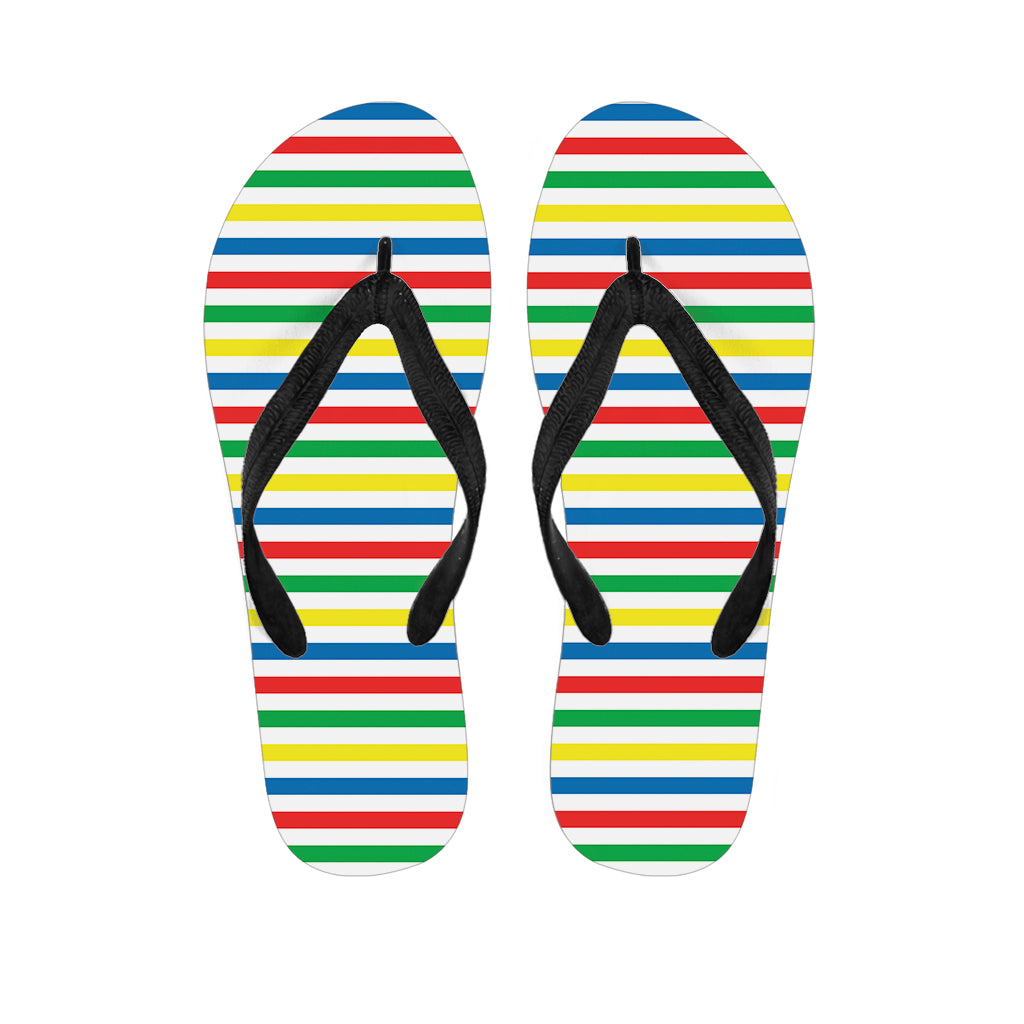 Colorful Striped Pattern Print Flip Flops