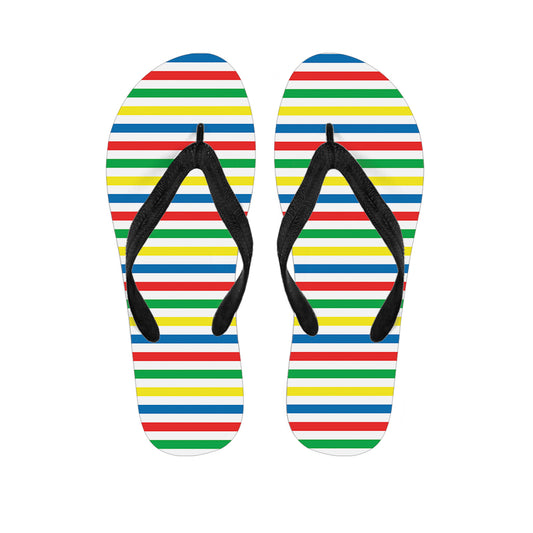 Colorful Striped Pattern Print Flip Flops