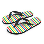 Colorful Striped Pattern Print Flip Flops