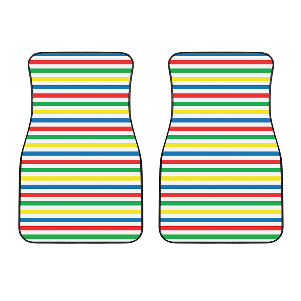 Colorful Striped Pattern Print Front Car Floor Mats