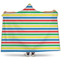 Colorful Striped Pattern Print Hooded Blanket