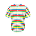 Colorful Striped Pattern Print Men's Baseball Jersey