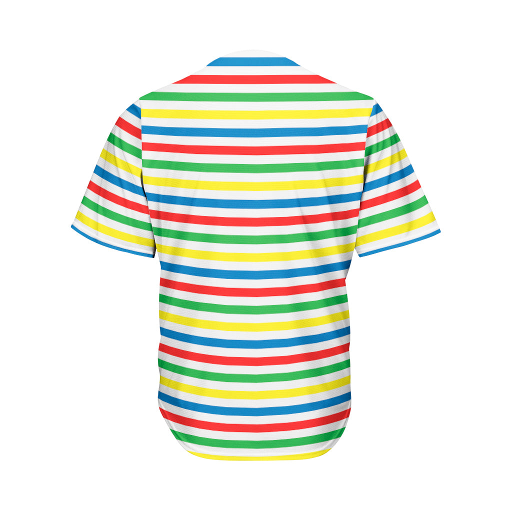 Colorful Striped Pattern Print Men's Baseball Jersey