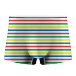 Colorful Striped Pattern Print Men's Boxer Briefs