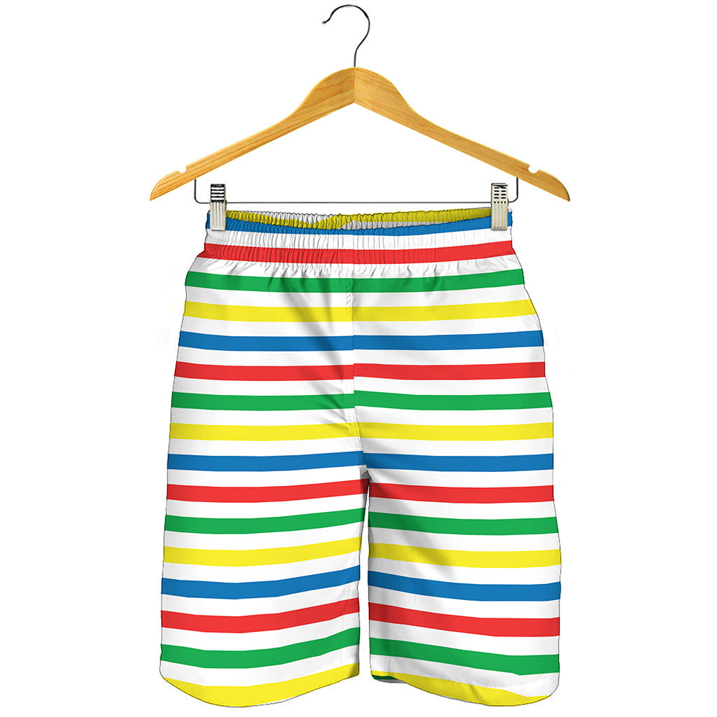 Colorful Striped Pattern Print Men's Shorts