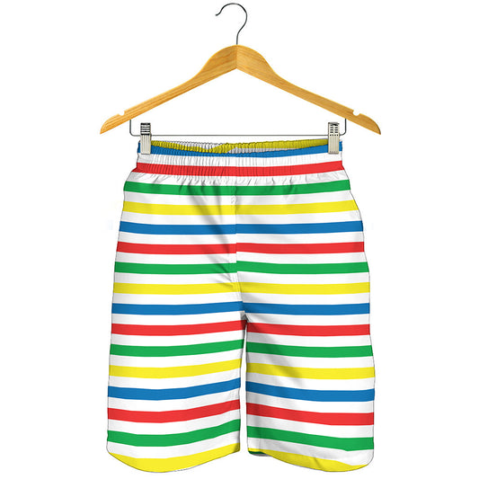 Colorful Striped Pattern Print Men's Shorts