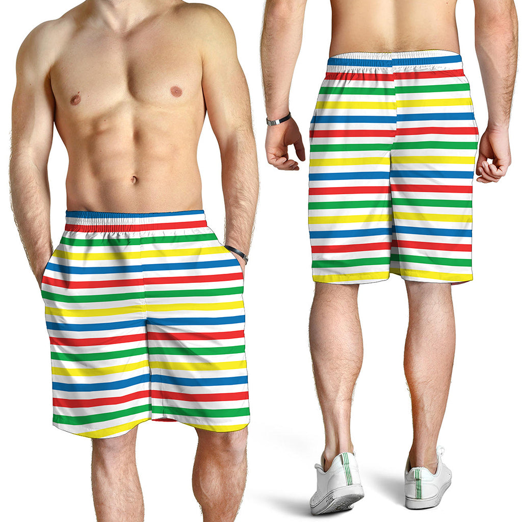 Colorful Striped Pattern Print Men's Shorts