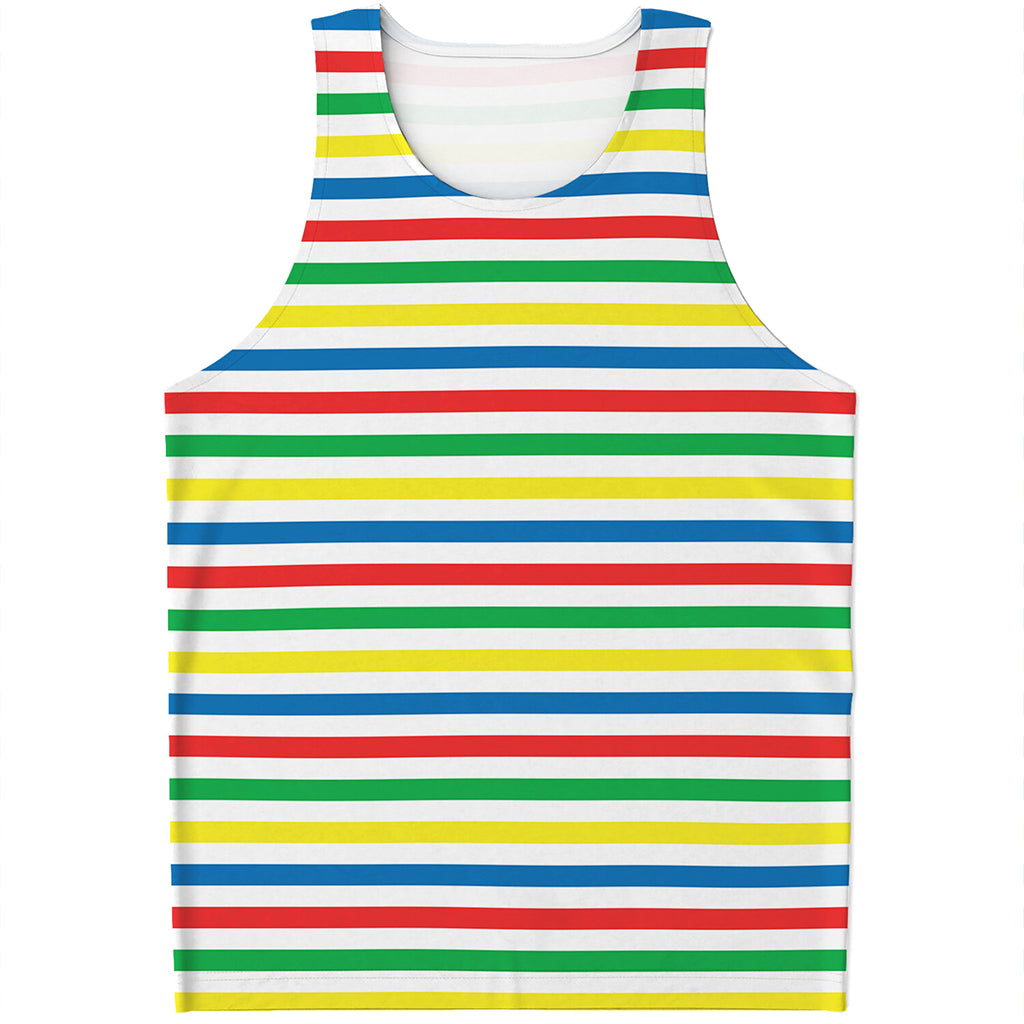 Colorful Striped Pattern Print Men's Tank Top
