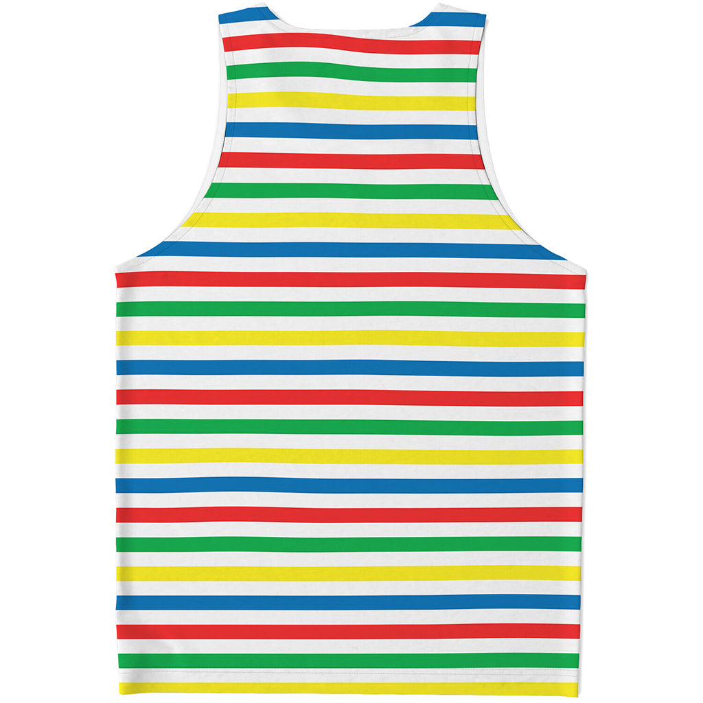 Colorful Striped Pattern Print Men's Tank Top