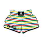 Colorful Striped Pattern Print Muay Thai Boxing Shorts