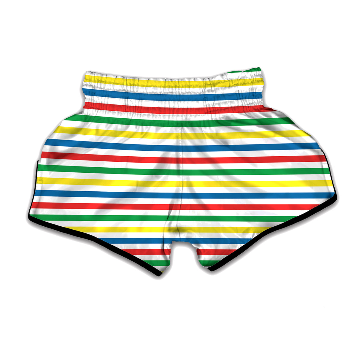 Colorful Striped Pattern Print Muay Thai Boxing Shorts