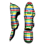 Colorful Striped Pattern Print Muay Thai Shin Guard