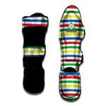 Colorful Striped Pattern Print Muay Thai Shin Guard