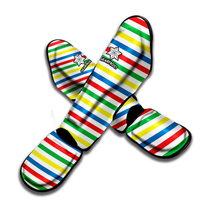 Colorful Striped Pattern Print Muay Thai Shin Guard
