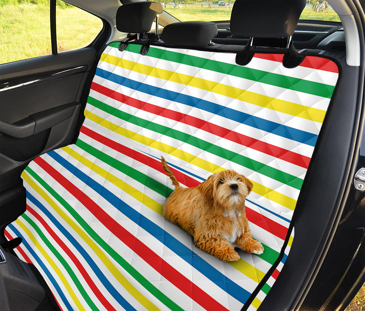 Colorful Striped Pattern Print Pet Car Back Seat Cover
