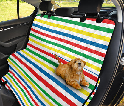 Colorful Striped Pattern Print Pet Car Back Seat Cover