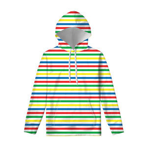 Colorful Striped Pattern Print Pullover Hoodie