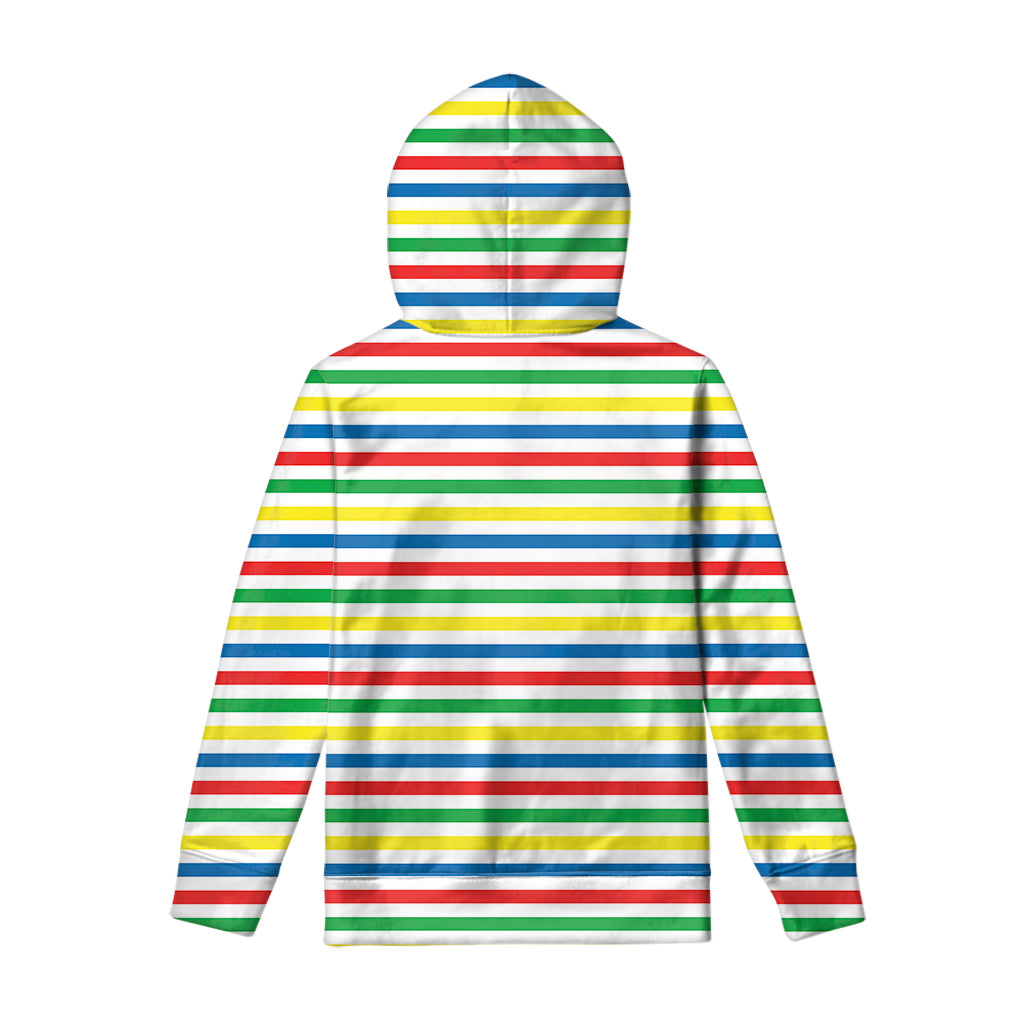 Colorful Striped Pattern Print Pullover Hoodie