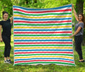 Colorful Striped Pattern Print Quilt