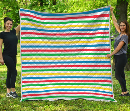 Colorful Striped Pattern Print Quilt