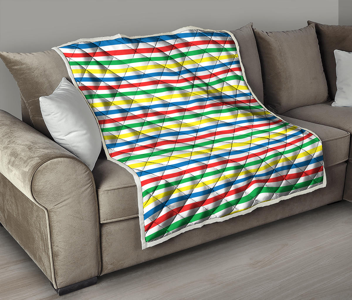 Colorful Striped Pattern Print Quilt
