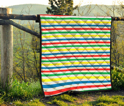 Colorful Striped Pattern Print Quilt