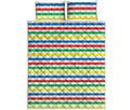 Colorful Striped Pattern Print Quilt Bed Set