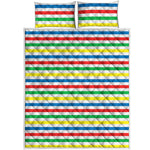 Colorful Striped Pattern Print Quilt Bed Set