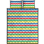 Colorful Striped Pattern Print Quilt Bed Set