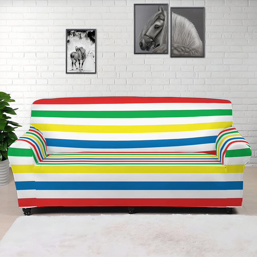 Colorful Striped Pattern Print Sofa Cover