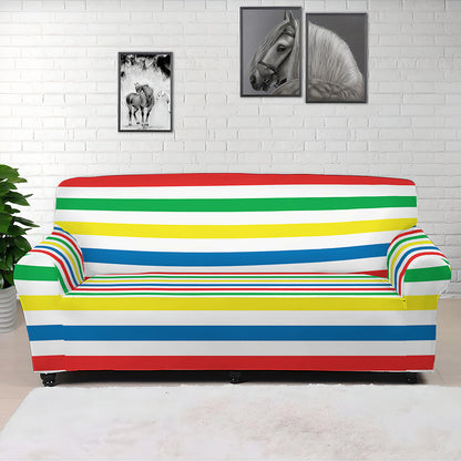 Colorful Striped Pattern Print Sofa Cover