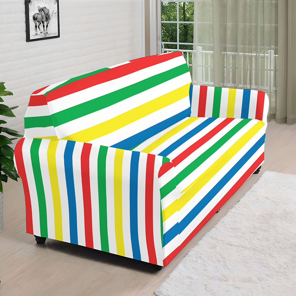 Colorful Striped Pattern Print Sofa Cover