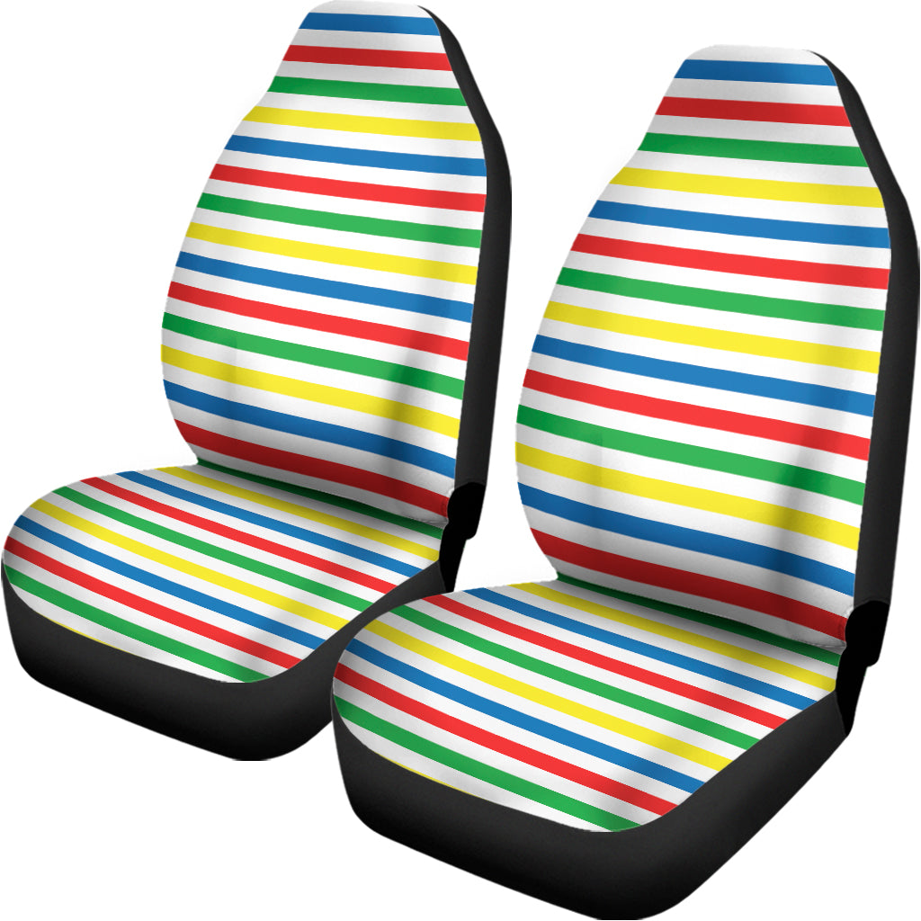 Colorful Striped Pattern Print Universal Fit Car Seat Covers