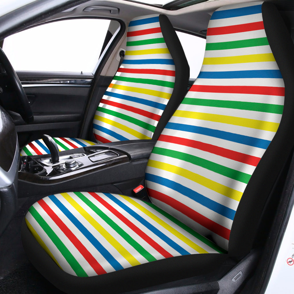 Colorful Striped Pattern Print Universal Fit Car Seat Covers