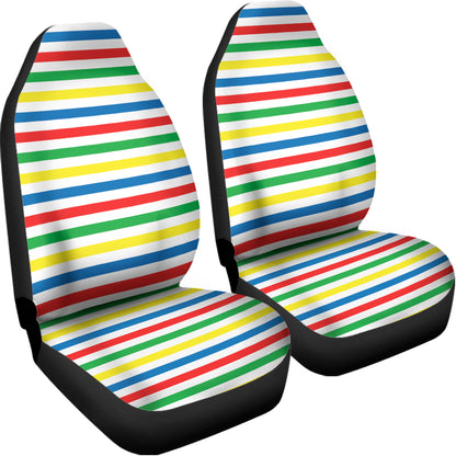 Colorful Striped Pattern Print Universal Fit Car Seat Covers