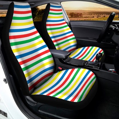 Colorful Striped Pattern Print Universal Fit Car Seat Covers