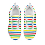 Colorful Striped Pattern Print White Sneakers