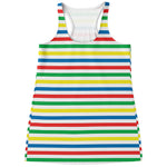 Colorful Striped Pattern Print Women's Racerback Tank Top
